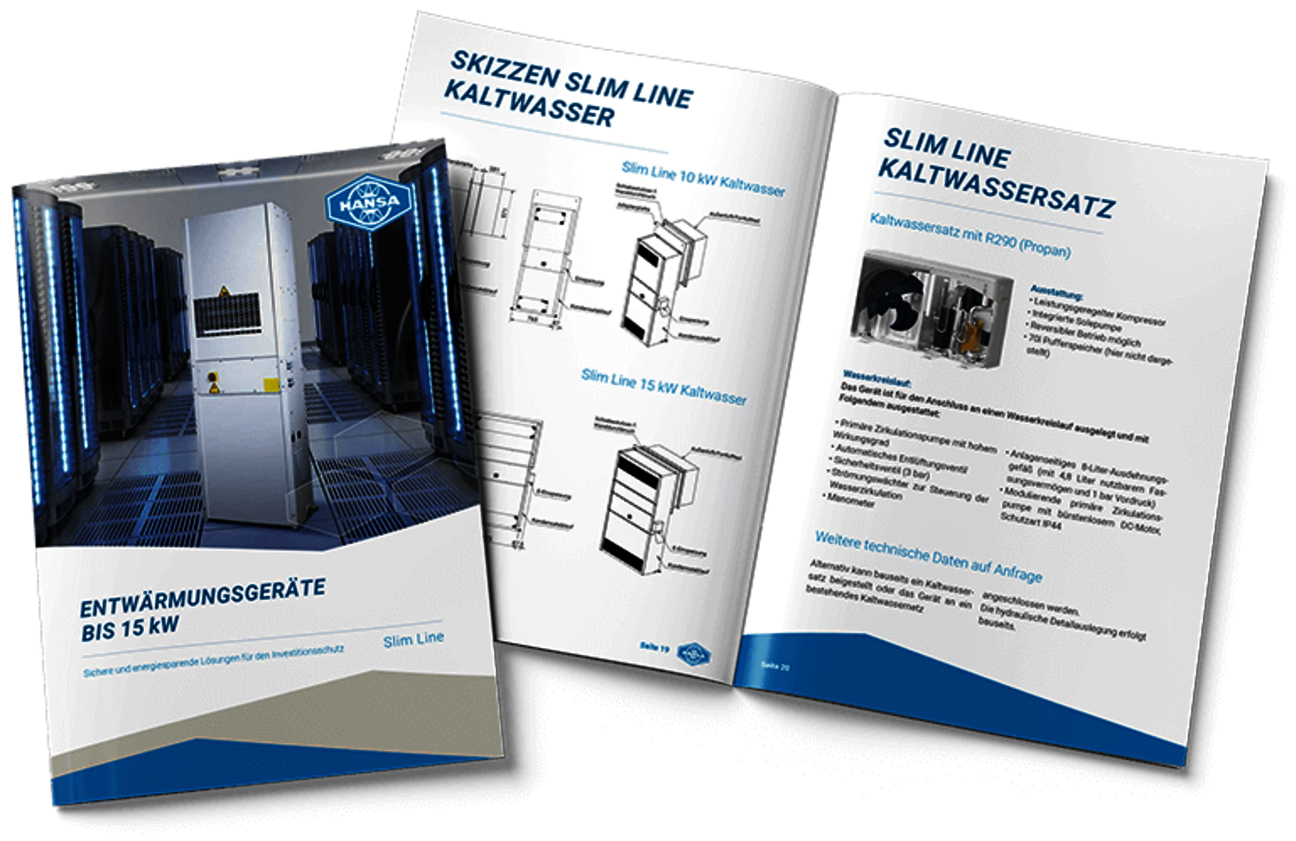 Our Slim Line devices: Highly efficient heat dissipation devices with free cooling Ansicht Katalog Slim Line